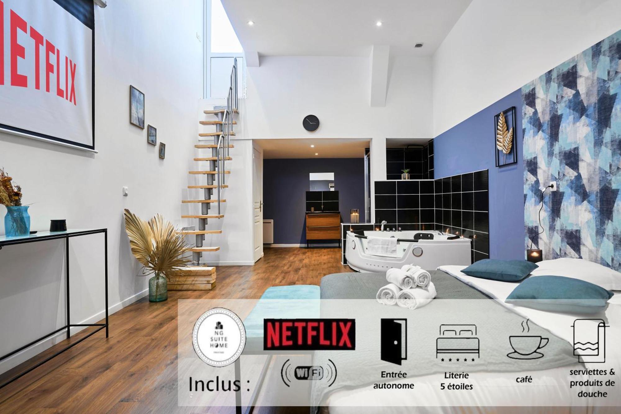 Appartement Ng Suitehome - Lille L L Mairie - Gare L Nain - Grand - Balneo - Netflix - Wifi Roubaix