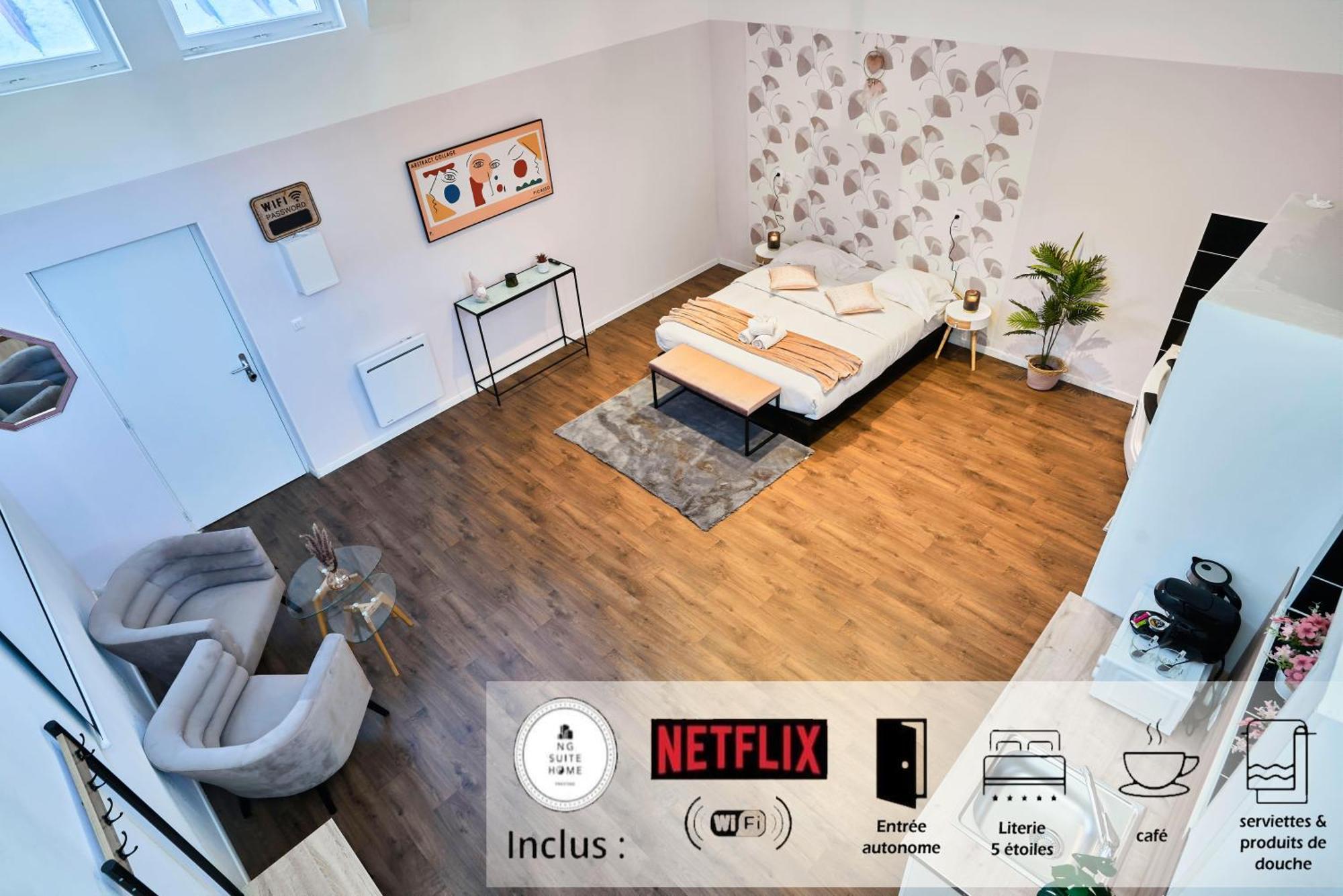 Appartement Ng Suitehome - Lille L L Mairie - Gare L Nain - Grand - Balneo - Netflix - Wifi Roubaix